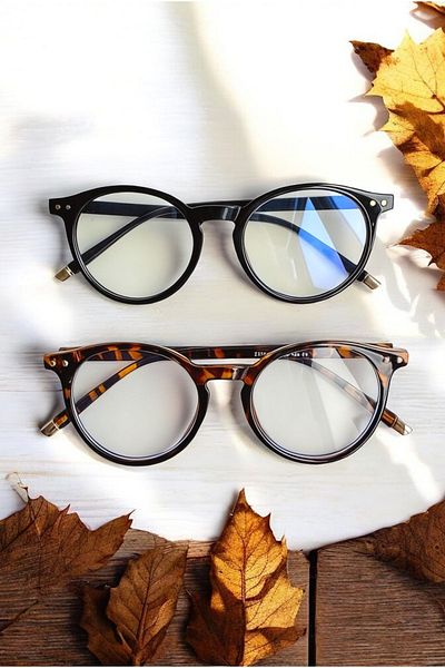 HabeQ Blue Block Blue Light Protection Black and Leopard Patterned 2-Piece Opportunity Set Glasses