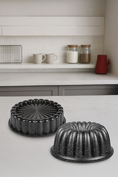 Genel Markalar 2’li Granit Döküm Kek Ve Tart Kalıbı Seti – Sık Dilimli Tasarı...