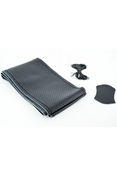 Xenon Bright Husă volan din piele perforată, mărimea M, cu ac și ață, neagră