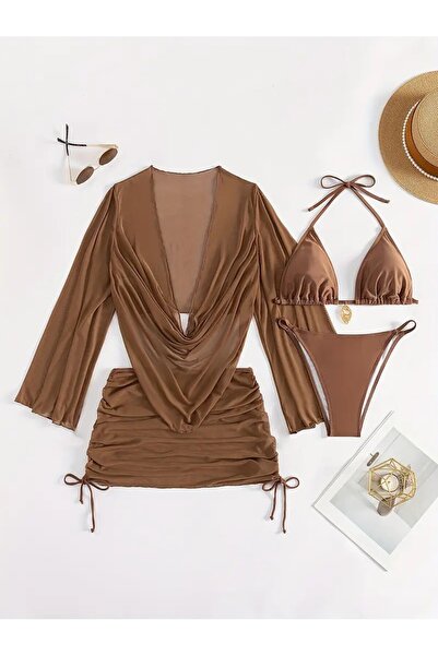 LORE MİEL Kahve 4'lü Bikini Takımı