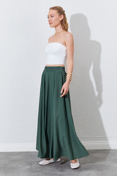 EDITION WOMAN Elastic Waist, Flowy and Comfortable Cut Long Women's Skirt |   Ek100294906