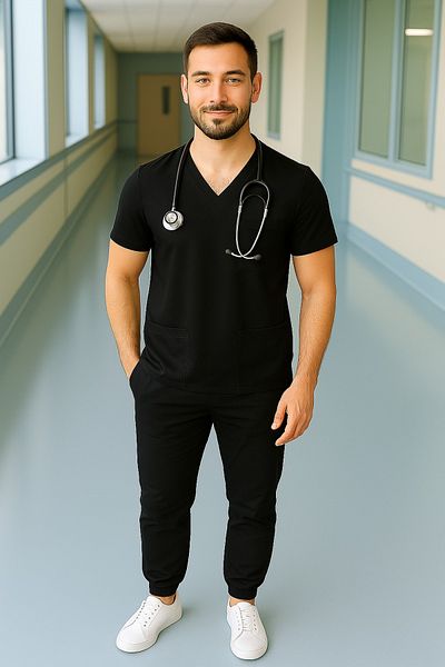 PIQUE Lycra unisex cu mâneci liliac pentru asistentă și medic