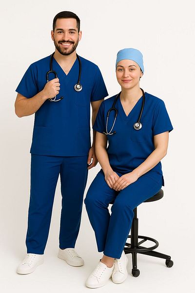 PIQUE Saks Lycra unisex cu mâneci liliac pentru asistentă și medic