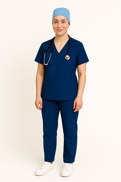 PIQUE Saks Lycra unisex cu mâneci liliac pentru asistentă și medic