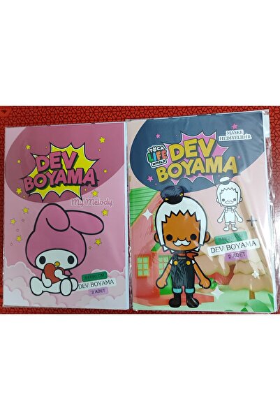 ada çanta kırtasiye 2 adet Dev boyama kitabı (90cmx64cm)- (my melody / toca b...