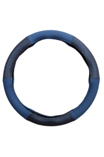 Mega Drive Husă volan din piele perforată, albastră, 37-39 cm