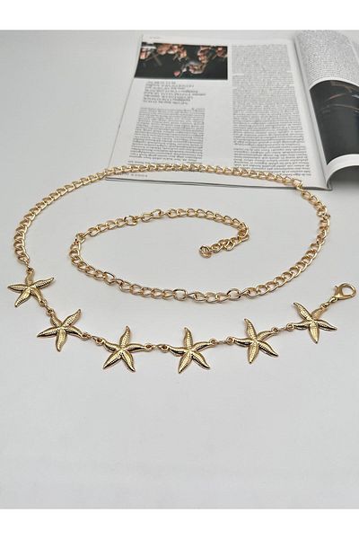MODAM HİFA Ζώνη αλυσίδας Sea Star Γυναικεία ζώνη φόρεμα Ζώνη πουκάμισο Ζώνη παλτό Ζώνη παντελόνι ζώνη