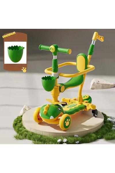 OEM Multifunctional Scooter 6 In 1, Adjustable, With Seat and Light-Up Wheels, Age 10 Months - 12 Years