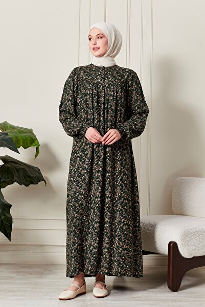 fistan Φόρεμα με λουλουδάτο στρογγυλό ρόμπα Mother Hijab