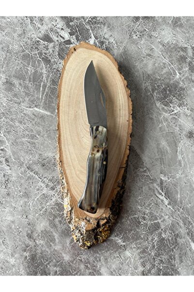 empressnaturalstone Koç Boynuzu Kabzeli Kamp Çakısı – 7,5 cm Namlu – Sırttan ...