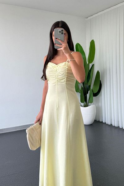 ECEMİ Lavin Yellow Strap Dress