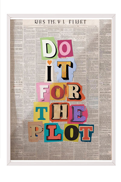 Zestia Tablou cu ramă albă, Citat tipografic: Fă-o pentru povestea, Poster cu...