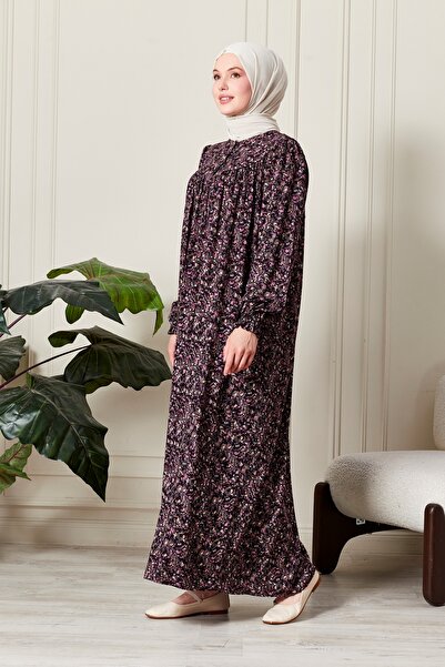 fistan Φόρεμα με λουλουδάτο στρογγυλό ρόμπα Mother Hijab