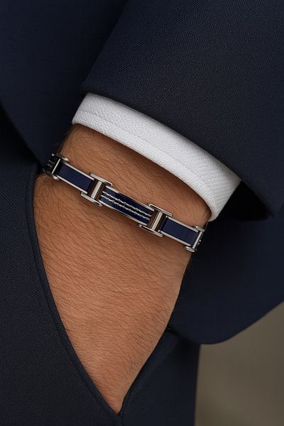 Naviforce Originaldouble-Sided Use Stainless Colorfast Steel Men's Bracelet
