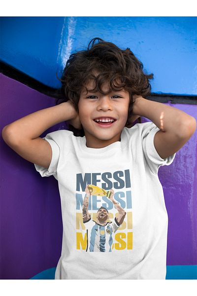 SEVBANO Design Messi Printed Unisex Legend Footballer Kids T-Shirt (1-12 Years)