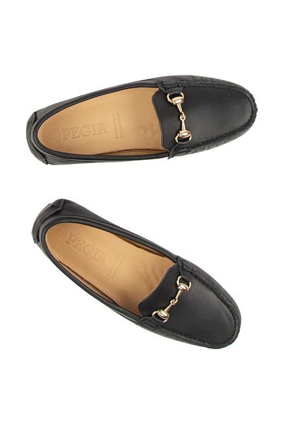 Pegia Γυναικείο Loafer με αγκράφα από γνήσιο δέρμα 700913