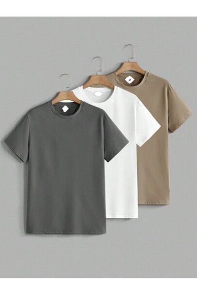 MARKATEM Μπλουζάκι με χαλαρή εφαρμογή oversize unisex βαμβακερό πακέτο 3 χρωμάτων