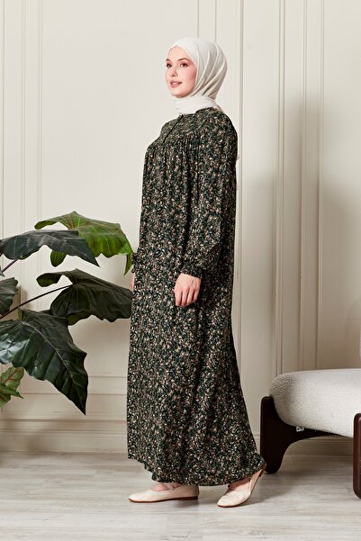 fistan Φόρεμα με λουλουδάτο στρογγυλό ρόμπα Mother Hijab