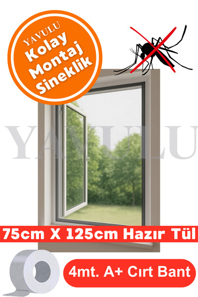 yavulu Kolay Montaj Cırt Bantlı Sinek Önleyici Sineklik Pencere Sinekliği Sin...