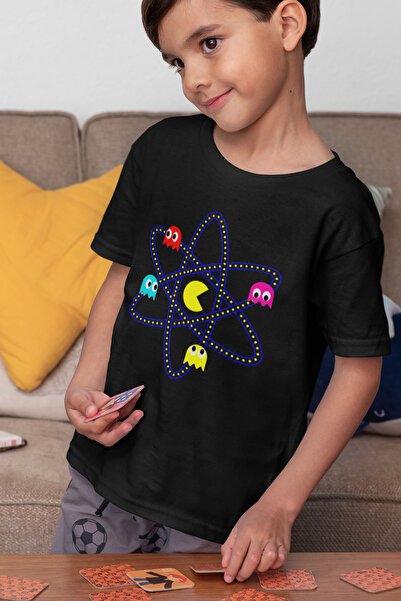 SEVBANO Tricou pentru copii cu joc unisex cu imprimeu Pacman (1-12 ANI)