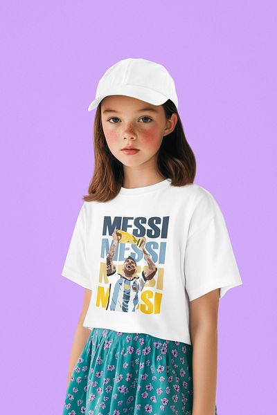 SEVBANO Design Messi Printed Unisex Legend Footballer Kids T-Shirt (1-12 Years)
