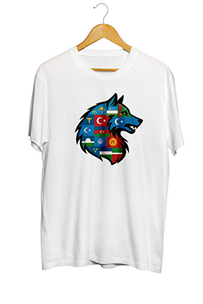 karikatürstore Türk Devletleri Turan Kurt Baskılı Tişört