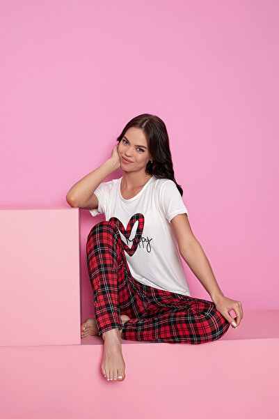 rindahomewear Women's milan patterned short sleeve pajama set