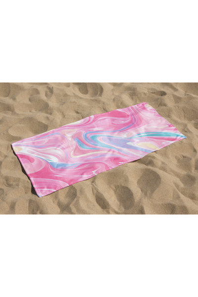 Home Pink Colored Patterned Digital Printed Girl Beach Bath Towel