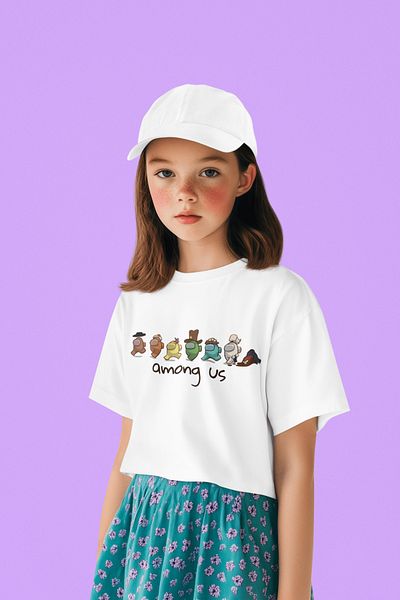 SEVBANO Among Us Characters Printed Unisex Game Kids T-Shirt (1-12 Years)