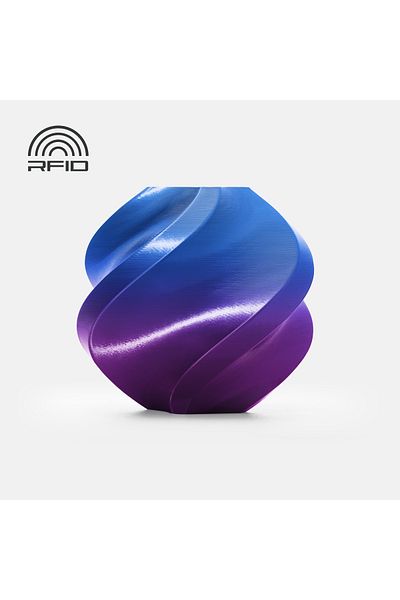 Bambu Lab Filament roll, Bambu Lab, PLA Silk Multi-Color silk, 1.75 mm, Aurora Purple, With Spool, 1kg
