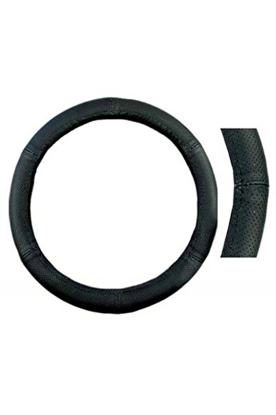 Umbrella Μαύρο κάλυμμα τιμονιού από γνήσιο δέρμα 37-39 cm