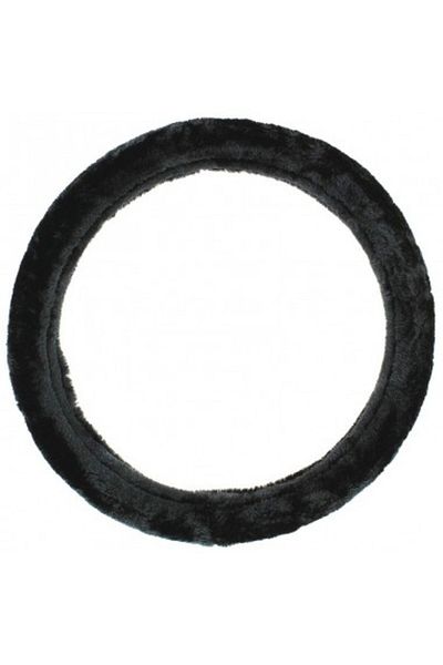 CARPLUS CLEANİNG Husă volan din pluș negru 37-39 cm