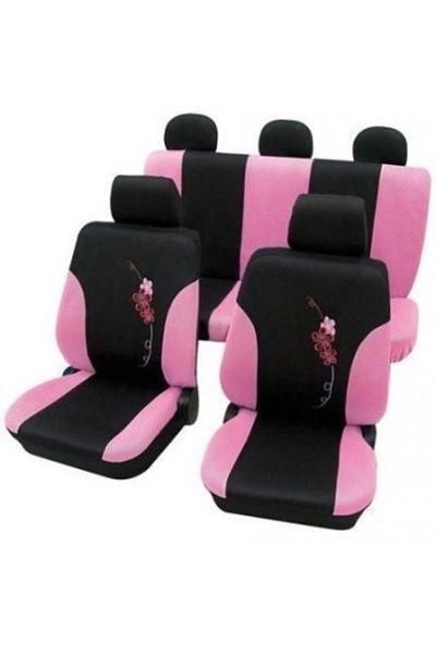 PETEX Set huse universale pentru scaune, roz, cu flori