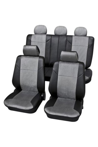PETEX Σετ καθολικών καλύμματα καθισμάτων από γκρι δέρμα