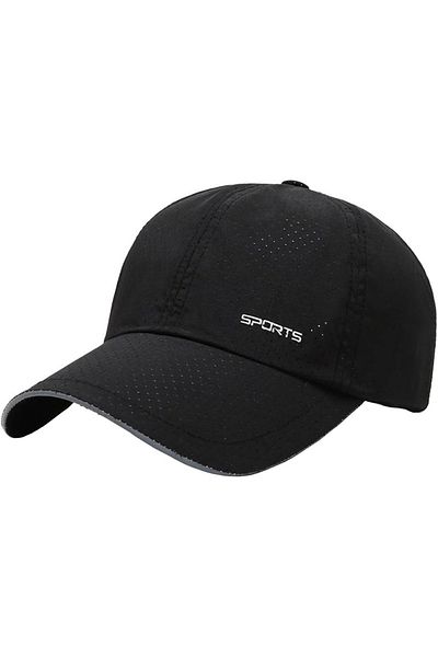 OEM Unisex perforated sports cap, baseball style, adjustable, breathable summer model, Black