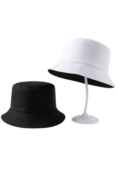 OEM Reversible bucket hat, casual, unisex, lightweight, 2 in 1, White - Black