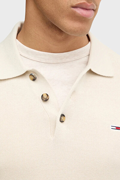 Tommy Jeans % 100 Pamuk Regular Fit Düğmeli Polo Yaka Kazak Erkek POLO YAKA KAZAK DM0DM20304 ACH