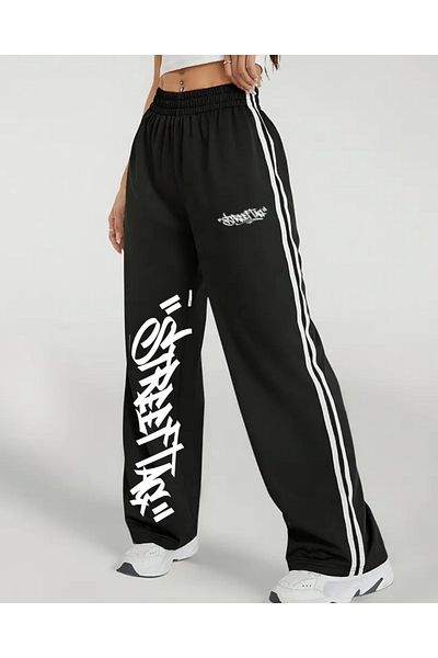 Touz Moda Streetwear Graffiti Oversize ελαστικό φαρδύ παντελόνι