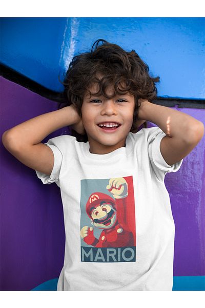 SEVBANO Super Mario Printed Unisex Game Kids T-Shirt (1-12 Years)