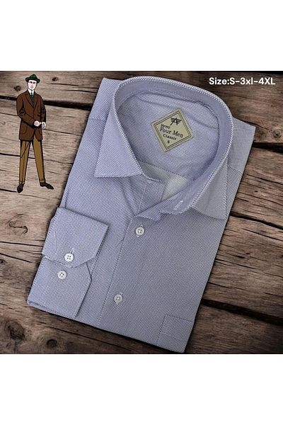 EREN STYLE Cămașă albastră din in, clasică, 100% bumbac, cu mânecă lungă, anti-transpirație, cu o singură buzunar (model obișnuit)