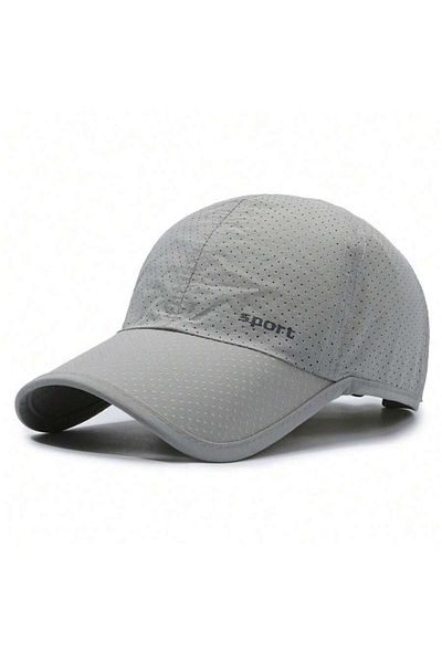 OEM Unisex perforated sports cap, baseball style, adjustable, breathable summer model, Gray