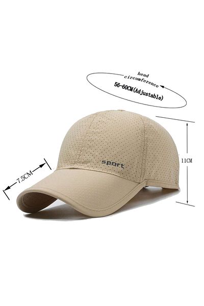 OEM Unisex perforated sports cap, baseball style, adjustable, breathable summer model, Khaki