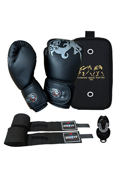 Dragondo Sangal Boks Kick Boks Muay Thai Eldiveni + Bikeyf Bandaj + Dişlik + ...