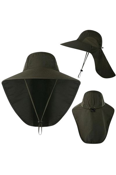 OEM Hiking and fishing hat, large brim, UV protection, side ventilation, unisex, Army Green