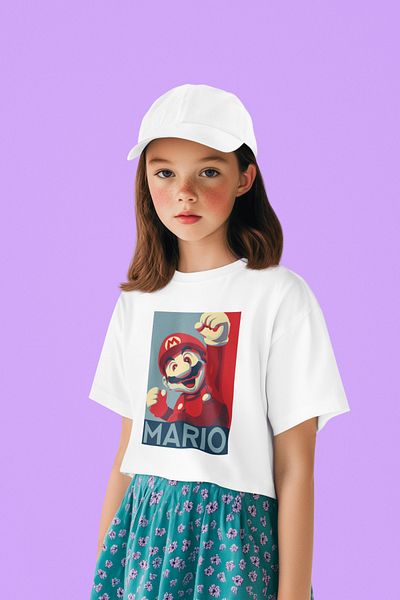 SEVBANO Super Mario Printed Unisex Game Kids T-Shirt (1-12 Years)