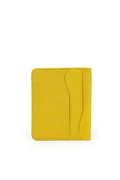Ziya , Unisex Γνήσιο Δερμάτινο Θήκη Κάρτας 1539852Z02 Κίτρινο