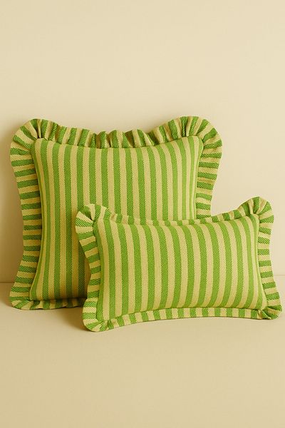 Mirilliahome Σετ 2 Ριγέ Λινό Κάλυμμα Ριχτάρι – 43x43 και 50x30 cm