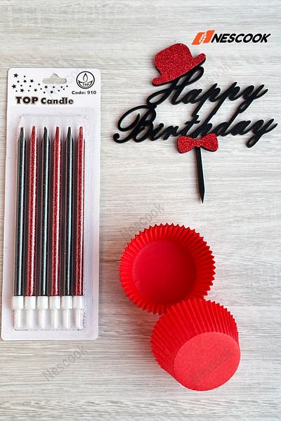 nescook Cake Candle + Cake Topper + 12 Cupcake Capsules + Birthday + Father's Birthday