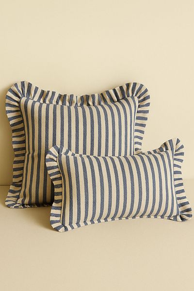 Mirilliahome Σετ 2 Ριγέ Λινό Κάλυμμα Ριχτάρι – 43x43 και 50x30 cm
