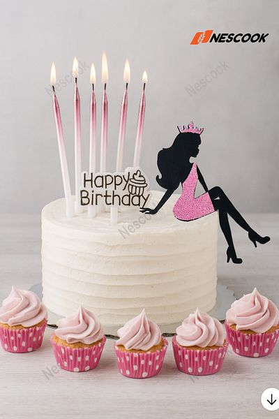 nescook Cake Candle + Cake Topper + 12 Cupcake Capsules + Birthday